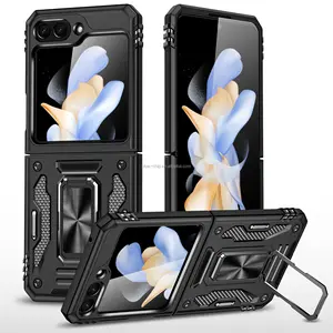 Newest Armor Rugged Design Anti-shock Drop Protection Cover with Car Holder 2 in 1 TPU PC Hard Phone Case For Samsung Z Flip 5
