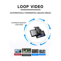 Caméra de tableau de bord mini 150 degrés 1080P IPS pour voiture, enregistreur vidéo DVR double objectif avant et arrière avec connexion Wi-Fi