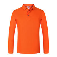 Polo à manches longues en coton peigné à longues fibres logo imprimé personnalisé vêtements de travail de supermarché polo à manches longues pour hommes