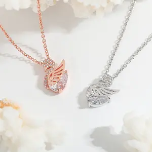 DAIHE 2024 Summer New Diamond Set Swan Necklace Fashion Women's Jewelry