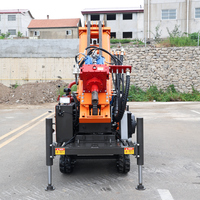 Machine de forage de puits d'eau SM200, 200 m, sur chenilles, moteur diesel, profondeur maximale de forage de puits d'eau