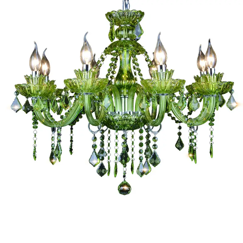 Pays nordique vert cristal lampe maison éclairage de chambre à coucher de salon de beauté décoration lustre moderne simple salon lampe