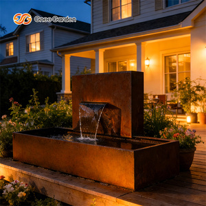 Fontaine d'eau moderne en métal Gnee Garden, cascade, écran, écologique, en acier inoxydable, grande taille, pour la maison, le patio, l'intérieur - Product Image 3