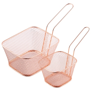 Mini cucina quadrata in acciaio inox patatine fritte cesto di avannotti setaccio ristorante snack americano dim sum filtro - Product Image 1