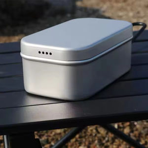 Boîte à lunch en alliage d'aluminium pour l'extérieur, essentiel pour la cuisine en camping, ensemble de vaisselle vintage, écologique, de haute qualité, portable pour les pique-niques - Product Image 6