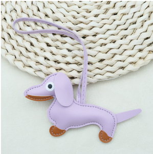 Lovely Puppy PU Leather Keychain Designer Women's Fashion <b>Light</b> Keychain Bag Pendant Stylish Keychain for Bags - Product Image 1