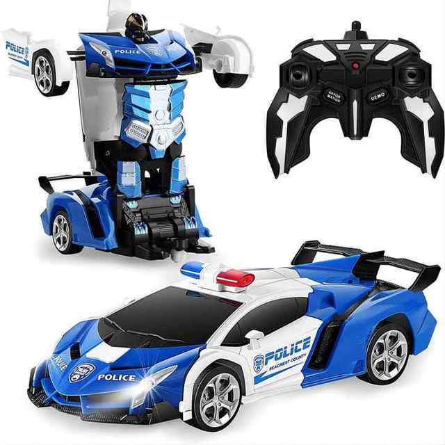 Hot Sale Robot 2 in 1 Remote Control Stunt Racing Toy One-button Deformation Car Kids 2.4ghz Rc Car Robot Toys Birthday Gift