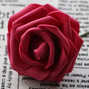 Goedkope Kunstmatige Bloem Bloemen Muur Bruiloft Decor 8 Cm Foam Rose Flower Head Met Stem