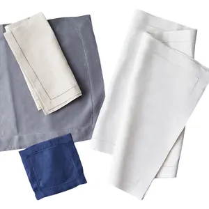 100% Linen hemistitch Napkin Luxury 300 colors available Custom size Organic Flax Table Linens Handmade Simple Patterns