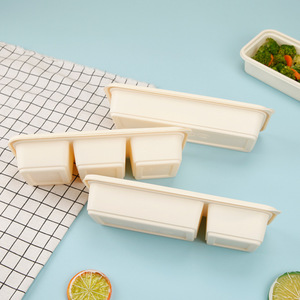 Boîte à bento rectangulaire biodégradable en amidon de maïs, conteneur pour plats à emporter, vente en gros - Product Image 4