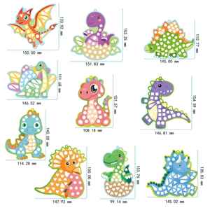 Girls and Boys Dinosaur Art Craft Kit Toddler <b>Bookmarks</b> Birthday Gifts 10 Sets Diy Mosaic Stickers for Kids - Product Image 6