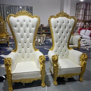 Chất Lượng Cao Cổ Điển Sự Kiện Đám Cưới Trang Trí Vàng Cao Trở Lại Duy Nhất Vua Nữ Hoàng Hoàng Gia Ngai Bầu Không Khí Ghế Sofa - Product Image 5