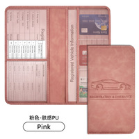 Portefeuille en cuir PU pour permis de conduire, documents d'assurance et carte grise, organiseur de documents en cuir PU