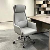 Fauteuil de Direction Inclinable et Ergonomique en Cuir PU, Confortable pour le Travail Sédentaire, Style Luxe Léger