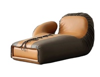 Sillón Reclinable de Diseño Creativo con Tapicería de Cuero, Estilo Moderno y Lujoso para Sala de Estar o Dormitorio