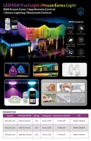 Luces LED RGB para Exteriores de Navidad, Luces de Techo con Control Inteligente por Aplicación, Luces de Puntos de Píxeles para Paisajes, Casas Vacacionales, Permanentes