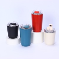 Gobelet à café en acier inoxydable de 280 ml et 380 ml avec couvercle à pression, possibilité de personnaliser le logo, idéal pour la consommation quotidienne au bureau