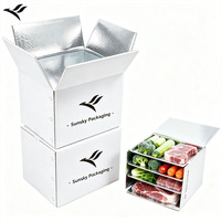 Umweltfreundliche Wiederverwendbare Isolierte Wellpappe-Box mit Aluminiumfolie-Auskleidung für Gefriergut-, Fleisch- und Meeresfrüchte-Transport