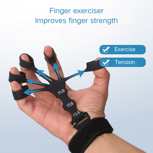 Black Silicone Finger <b>Exercise</b> Hand Grip Strength Trainer Resistance <b>Bands</b> Fitness Wrist Puller for Hand Therapy - Product Image 4