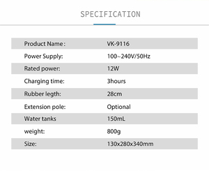 Nettoyeur de vitres électrique sans fil le plus vendu, aspiration de 12 mBar, autonomie de 40 minutes, nettoyage automatique, étanche IPX4 - Product Image 2