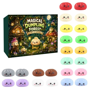 Caja Sorpresa de 24 Juguetes Bao de Dumpling Misteriosos, Juguetes Blandos TPR Multicolor de Comida de Simulación, Calendario de Adviento Sorpresa, Juguete Sensorial - Product Image 1