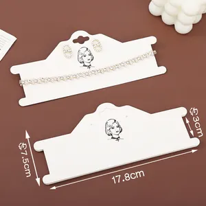 大定制长夹花冠展示悬挂卡，用于商店珠宝展示卡，带有定制标志