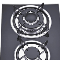 Meilleure flamme 2 brûleurs table de cuisson à gaz intégrée panneau en acier inoxydable dispositif de sécurité électrique pour la maison et les hôtels