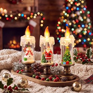 Lumières de Noël étanches à piles, décorations d'arbre LED, lampe à vent, lanterne à eau, lanterne à bougie pour les fêtes - Product Image 2