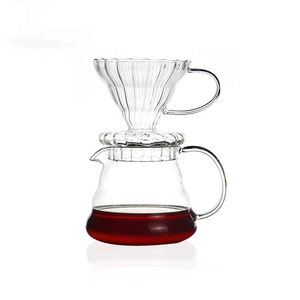 Jarra de café de vidrio borosilicato premium al por mayor, tetera profesional para verter, con asa resistente al calor para cafeterías y marca privada - Product Image 1