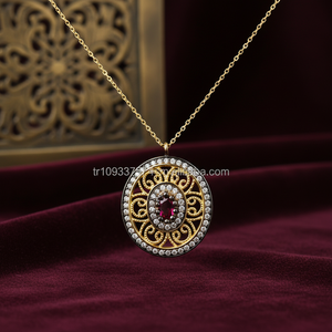 14K Or Massif Pouf Charme Collier - Product Image 3