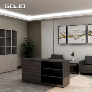 Archivador de madera de pie, librería de almacenamiento de oficina con fondo de escritorio Boss en estilo de panel para organización de documentos - Product Image 6