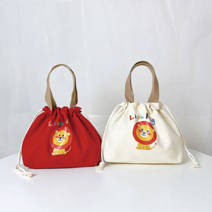 Bolsa de Lona de Algodón Reutilizable, Resistente y Ecológica, con Cordón, para Almacenamiento de Loncheras Bento, con Logotipo Personalizado al por Mayor - Product Image 2