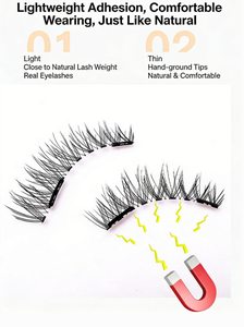 <span class=keywords><strong>Faux</strong></span> cils magnétiques 3D doux synthétiques faits à la main avec courbure CC et logo personnalisé - Product Image 6