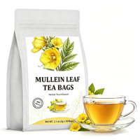 Sachets de thé aux feuilles de molène - Thé aux herbes 100% pur et naturel, Nettoyage des poumons et soutien respiratoire, Sans caféine