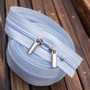 Supply Wholesale Price Slate Grey Nylon Zipper Tape By The Yard No Minimum For Cushion Cover On A Roll No 5 Nylon Zipper