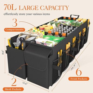 Organizador de Maletero de Coche Plegable con Asa, Solución de Almacenamiento Impermeable de Oxford Resistente para Todos los Coches, SUV y Furgonetas - Product Image 2