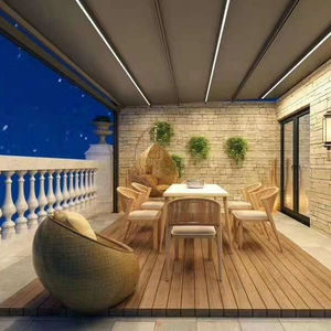 Parasol de pérgola de aluminio con techo de persianas moderno personalizado, toldo de techo de pérgola plegable impermeable, pérgola motorizada - Product Image 6