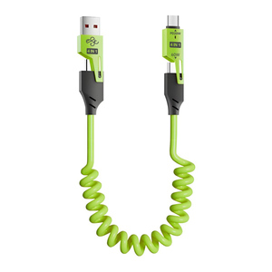 Câble de charge rapide rétractable <span class=keywords><strong>4</strong></span>-en-1 avec connecteurs multiples USB-A, Type-C et 8 broches, 1,5 m, pour tablette, téléphone et appareil photo - Product Image 5