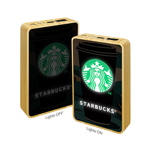 Banco de Energía de Bambú con Logotipo LED Personalizado, 5000mAh, Ecológico, Portátil, Carga USB de 10W - Product Image 6
