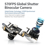 Cámara binocular con sincronización de marco y giroscopio IMU, 570FPS, obturador global para SLAM, visión artificial, desarrollo de algoritmos industriales