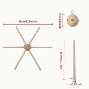 Móvil de madera para bebé con pájaros y cuentas para habitaciones infantiles, estilo escandinavo, 15 cm, decoración artesanal de madera maciza, nuevo regalo para bebé - Product Image 5