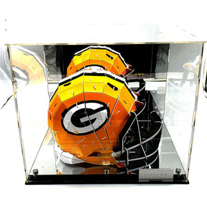 Nhà máy tùy chỉnh <span class=keywords><strong>Acrylic</strong></span> Bóng Đá Mũ bảo hiểm hiển thị trường hợp Showcase box với UV bảo vệ chống bụi gương hiển thị đứng cho lưu trữ - Product Image 6