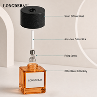 Diffuser Minyak Esensial Elektrik Pintar Kustom 100ml 150ml 200ml Botol Kaca Persegi Nebulizer untuk Mesin Aroma Pewangi Rumah