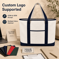 Bolsa de Lona Resistente para Llevar Artículos, Bolsa de Lona de Algodón en Blanco al por Mayor con Asa Reforzada, Impresión de Logotipo Personalizado para la Playa, Compras y Supermercado