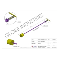 Muestreador manual de polvo de acero inoxidable Globe Industries con mango largo, múltiples ranuras, para granos y gránulos, alta precisión 5%, 1 año de garantía