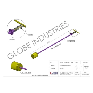 Muestreador manual de polvo de acero inoxidable Globe Industries con mango largo, múltiples ranuras, para granos y gránulos, alta precisión 5%, 1 año de garantía - Product Image 4