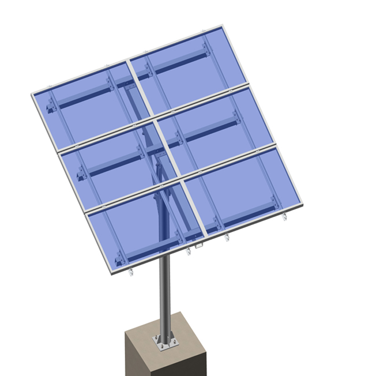 PV ground mount solar racking 6 solar panel pole mounting