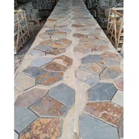 Dalles de pavé en quartzite naturel rouillé, pierres de parement en ardoise pour allées extérieures, chemins de jardin et patios