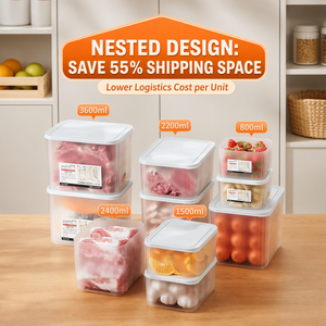 Ensemble de contenants hermétiques pour aliments, compatibles micro-ondes, organisateur de réfrigérateur, boîte à lunch en plastique sans BPA, vente en gros OEM - Product Image 1