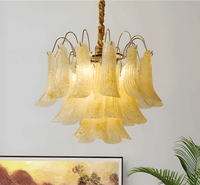 Lustres en verre post-modernes Murano pour chambre à coucher, style maison, fabriqués aux États-Unis, pour hall d'hôtel, luminaire suspendu moderne d'intérieur